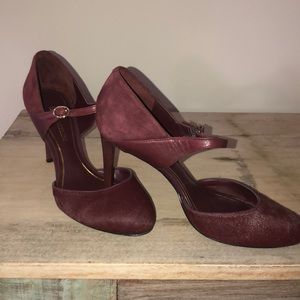 Enzo Angiolini Maroon Suede and Calf Skin Pumps
